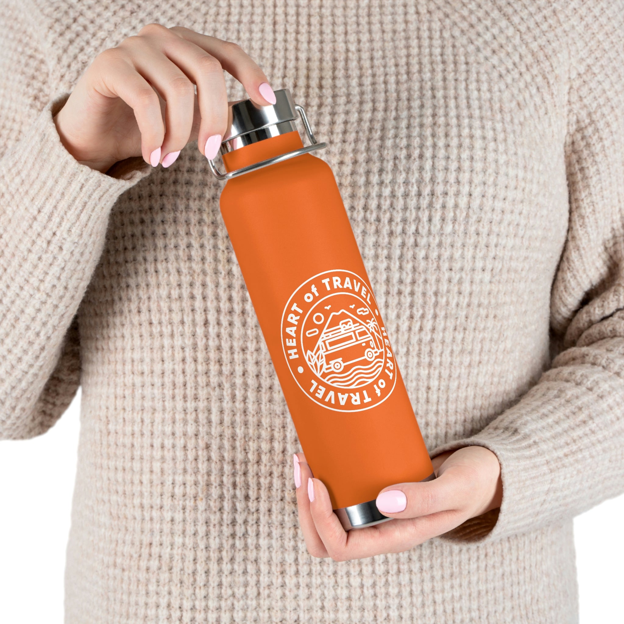 Heart of Travel Copper Vacuum Insulated Bottle, 22oz